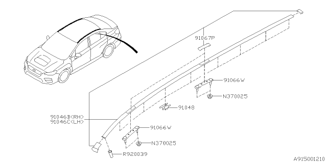 2020 Subaru WRX Molding Diagram 2
