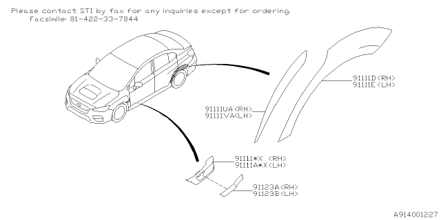 2020 Subaru WRX Outer Garnish Diagram 3