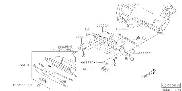 2015 Subaru WRX Instrument Panel Diagram 5