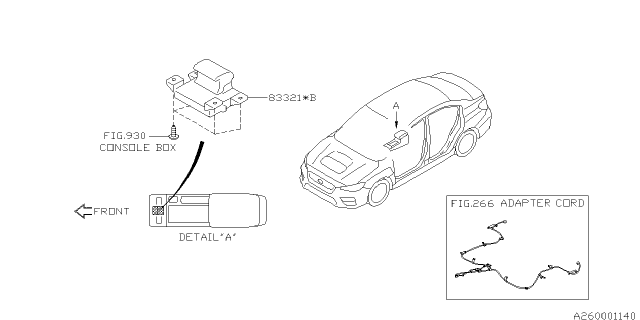 2020 Subaru WRX STI Switch Assembly Hand Brake EPB Diagram for 83321VA000