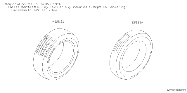 2019 Subaru WRX Tire 245/40R18 Diagram for 28121VA031