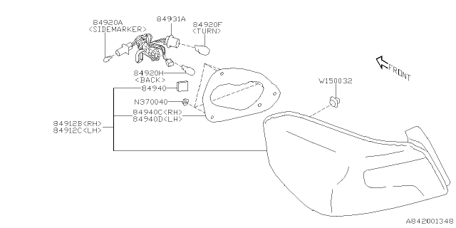 2015 Subaru WRX Cord Assembly Diagram for 84981VA140