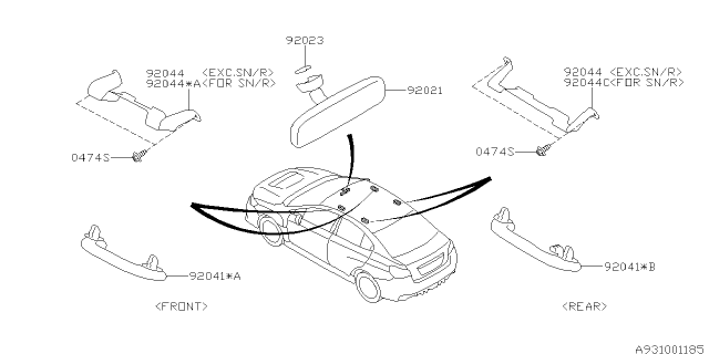 2016 Subaru WRX Room Inner Parts Diagram 1