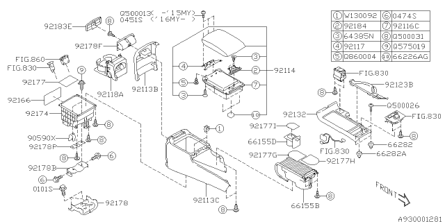 2019 Subaru WRX STI Console Box Diagram 2