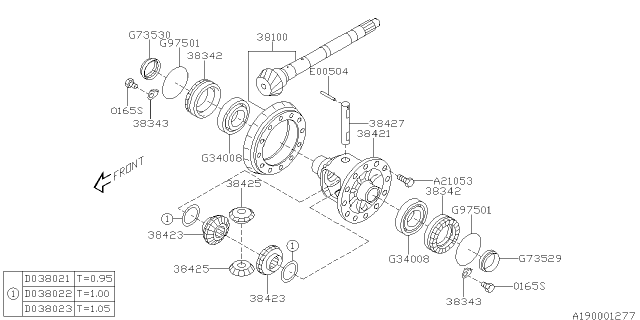 2019 Subaru WRX Differential - Transmission Diagram 1