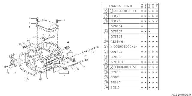 1993 Subaru Legacy Manual Transmission Transfer & Extension Diagram 3