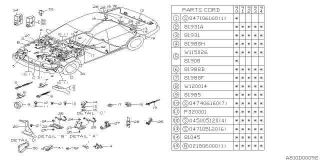 1991 Subaru Legacy Wiring Harness - Main Diagram 1