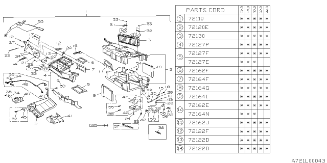 1991 Subaru Legacy Heater Unit Diagram 1