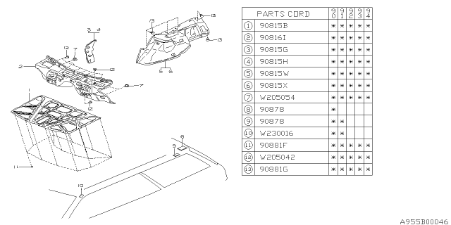 1992 Subaru Legacy Floor Insulator Diagram 2