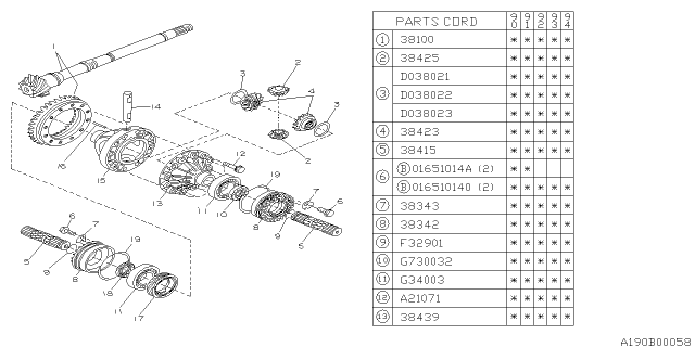 1990 Subaru Legacy Differential - Transmission Diagram 3