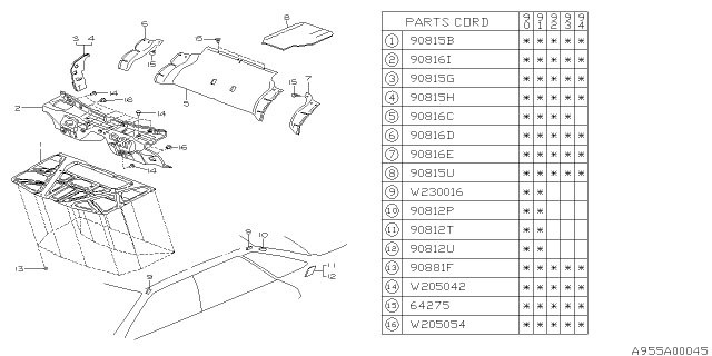 1994 Subaru Legacy Floor Insulator Diagram 1