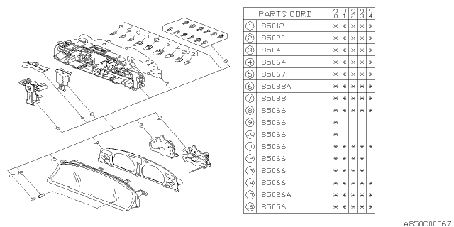 1992 Subaru Legacy Meter Diagram 1