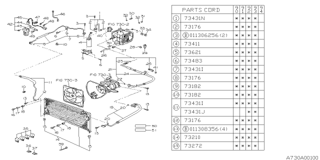 1993 Subaru Legacy Air Conditioner System Diagram 1