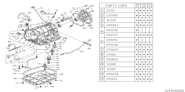 1994 Subaru Legacy Automatic Transmission Case Diagram 2