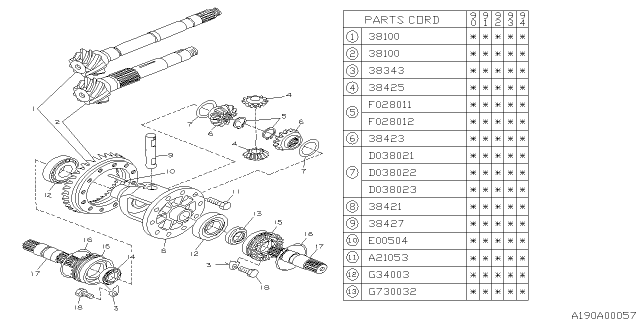1990 Subaru Legacy Differential - Transmission Diagram 1
