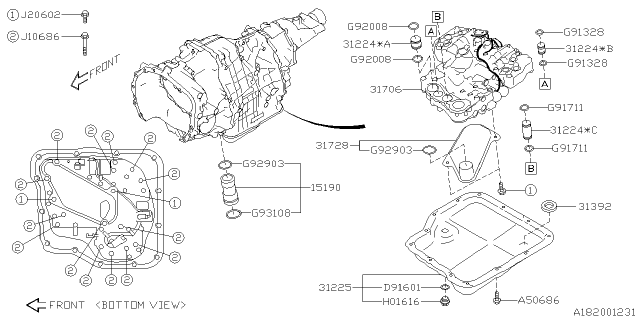 2019 Subaru Ascent Pipe Oil Pressure Diagram for 31224AA080