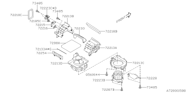 2021 Subaru Ascent Packing Diagram for 72218FL01A
