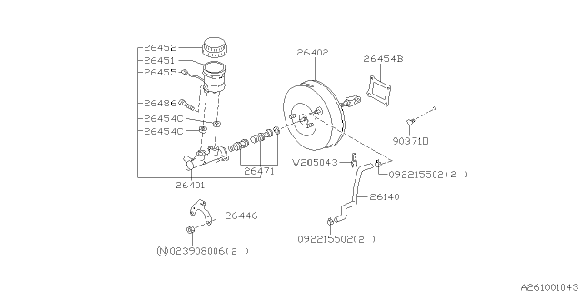 1998 Subaru Legacy Brake System - Master Cylinder Diagram 2
