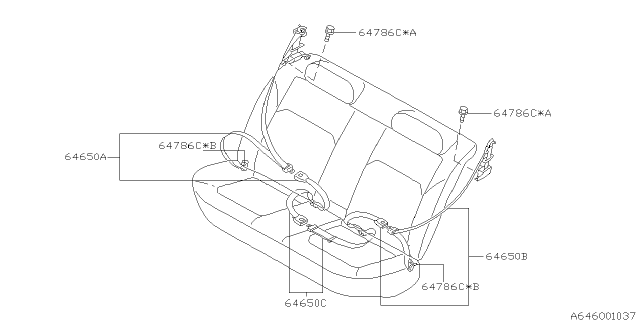 1998 Subaru Legacy Rear Seat Belt Diagram 1