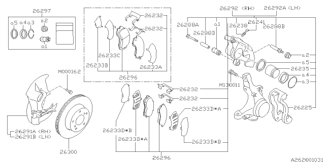 1996 Subaru Outback Front Disc Brake Cover, Left Diagram for 26290AC130