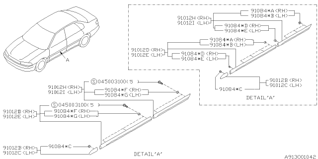 1995 Subaru Legacy Protector Diagram 2