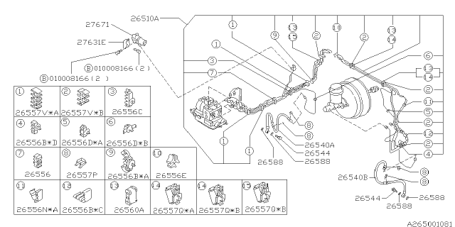 1997 Subaru Outback PCV Assembly Diagram for 26873AA010