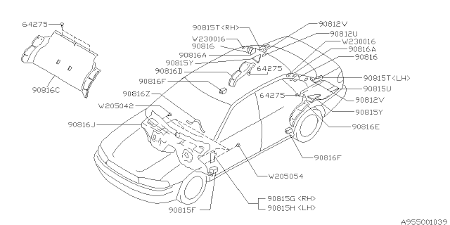 1999 Subaru Legacy Floor Insulator Diagram 1