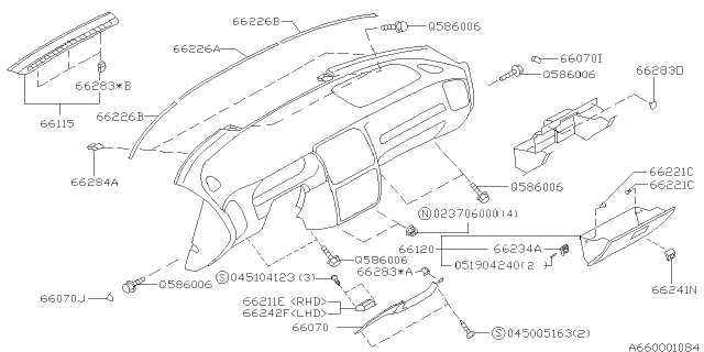 1995 Subaru Legacy Instrument Panel Diagram 3