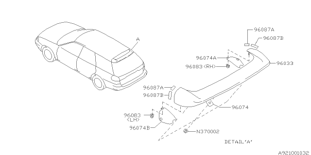 1998 Subaru Legacy Spoiler Diagram 2