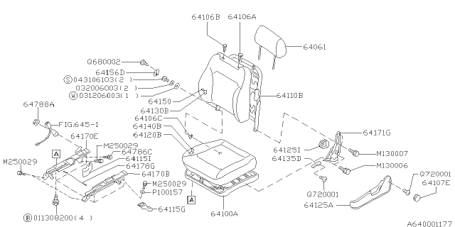 1998 Subaru Legacy Front Seat Diagram 2