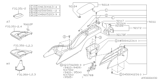 1998 Subaru Legacy PT841695 Lock Diagram for 92063AA000