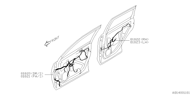 2021 Subaru Forester Cord Door R RH Diagram for 81822SJ010