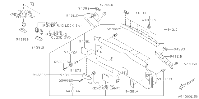 2019 Subaru Forester Hook (D Pillar ) Diagram for 94072SA020VH