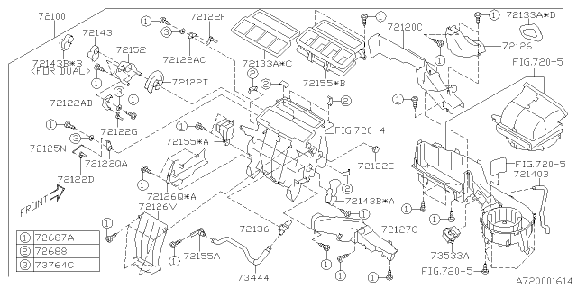2020 Subaru Forester Lever Diagram for 72122FL000