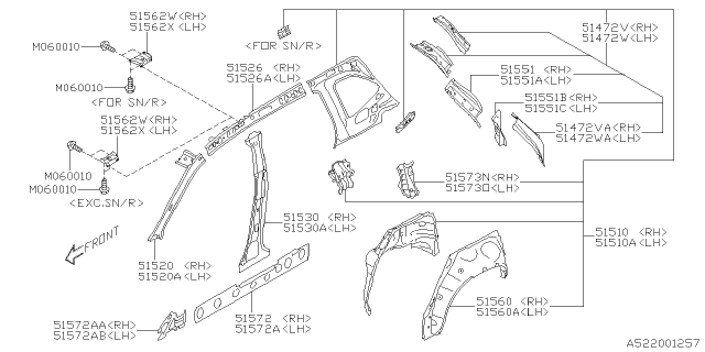 2019 Subaru Forester PLR D In Ctr LH Diagram for 51551SJ0309P