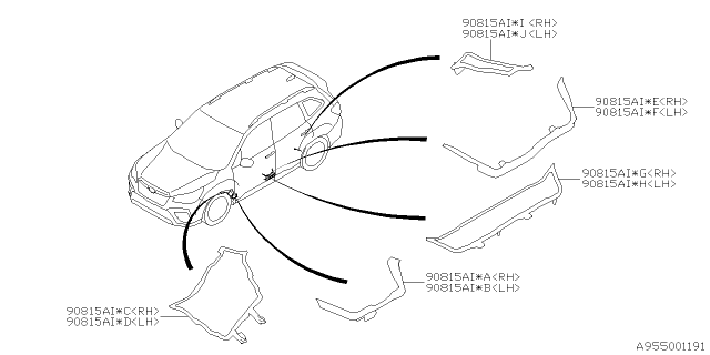 2021 Subaru Forester INSULATOR PLR F Out LH Diagram for 90815SJ310