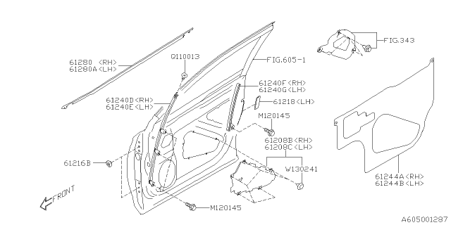 2021 Subaru Forester WSTR Out Dr F RH Diagram for 61280SJ020