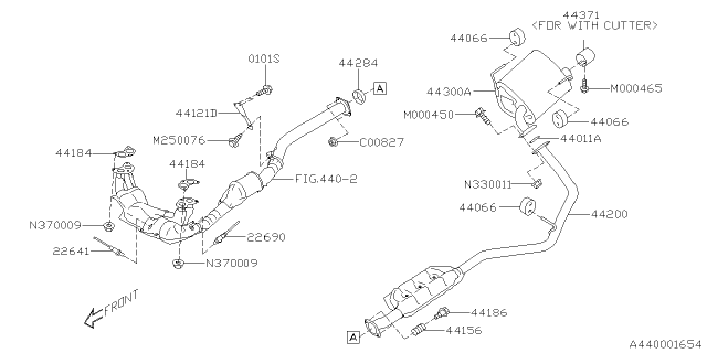 2021 Subaru Forester Bracket Hanger Exhaust Diagram for 44521AA420