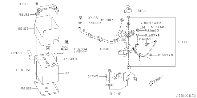 2019 Subaru Forester Battery Cable Assembly Diagram for 81601SJ000