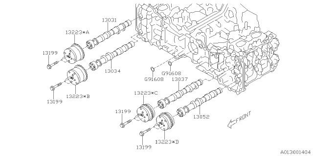 2021 Subaru Forester SPROCKET Assembly CAMSHAFT Exhaust Diagram for 13321AA060