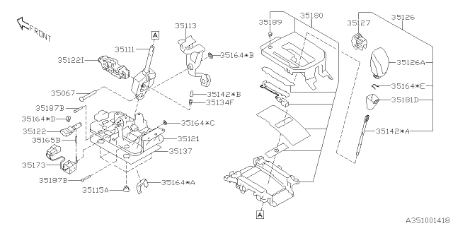 2021 Subaru Forester Cover Grip Diagram for 35181FL010