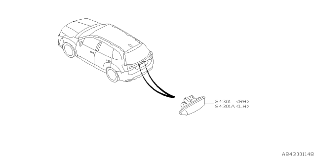 2021 Subaru Forester Lamp Assembly Lic Diagram for 84301SJ000