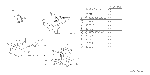1993 Subaru SVX RELAY/BRACKET Assembly Diagram for 25229AA011