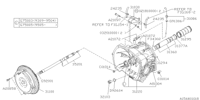 1997 Subaru SVX Torque Converter Assembly Diagram for 31100AA543