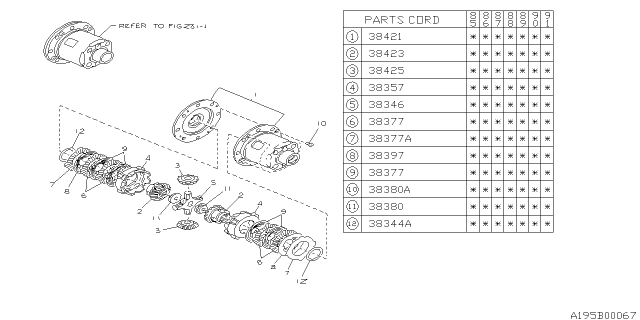 1988 Subaru XT Differential - Individual Diagram 1