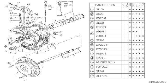 1987 Subaru XT Torque Converter & Converter Case Diagram 3
