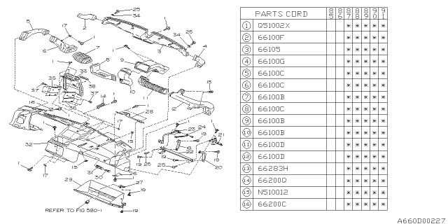 1991 Subaru XT Instrument Panel Diagram 2