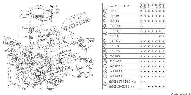 1991 Subaru XT Manual Transmission Transfer & Extension Diagram 6