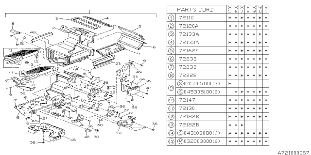 1985 Subaru XT Heater Unit Diagram 1