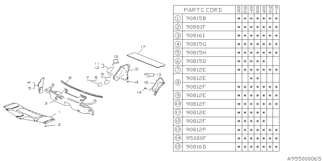 1985 Subaru XT Floor Insulator Diagram 1